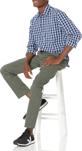 Vista 4 de Tienda Essentials Camisa de popelina para hombre informal de manga larga con ajuste regular