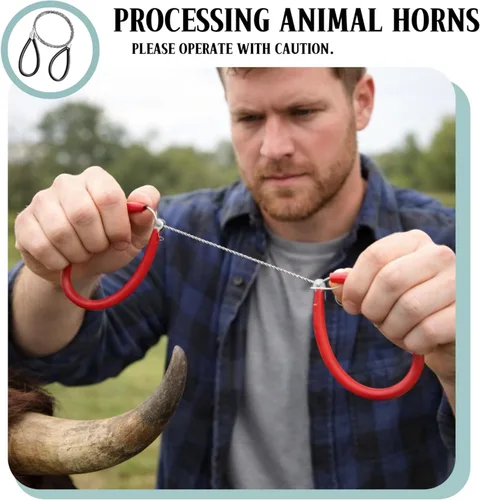 Vista 5 de Sierra de cable de acero inoxidable, sierra de alambre de metal, cuerda de bolsillo de mano, herramientas de corte de cuerda de supervivencia