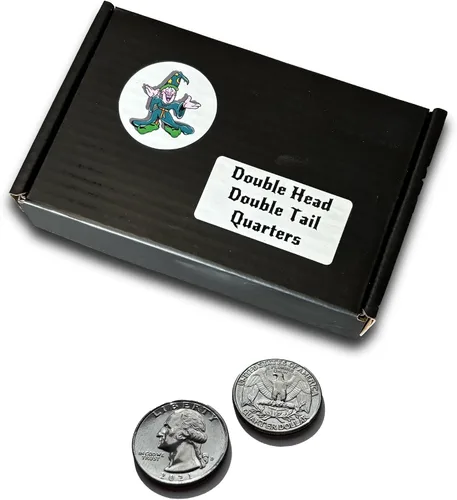 Vista 4 de Ted's Sterling Magic Monedas de cuarto de doble cara genuinas de Estados Unidos con instrucciones para trucos de magia (1 moneda, doble cabeza)