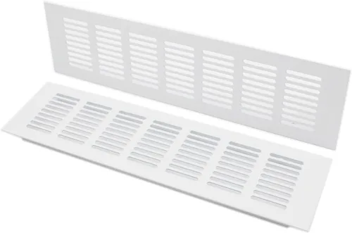 Vista 24 de 2 fundas para ventilación de aire, rejilla de ventilación de aleación de aluminio blanca rectangular, cubierta de rejilla de metal para armario