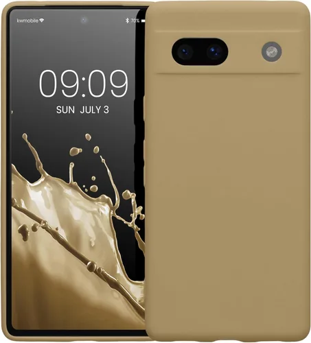 Vista 8 de kwmobile Funda compatible con Google Pixel 7a - Funda protectora delgada de TPU para teléfono - Acabado mate suave - Gris pardo