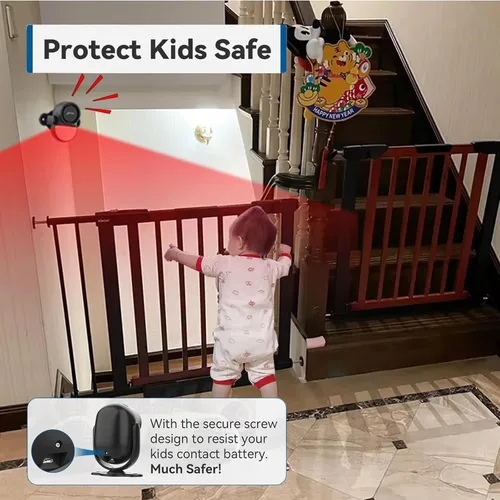 Vista 3 de CPVAN Alarma de Sensor de Movimiento de Alto Volumen de 125dB con Control Remoto de 328 pies (Detector PIR de 40 pies, Baterías), Detector