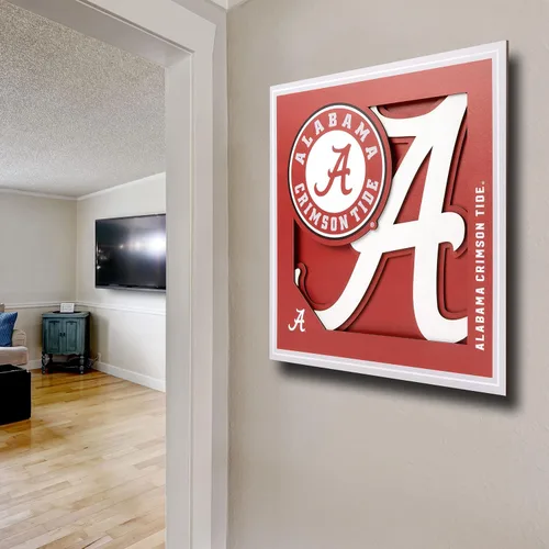 Vista 3 de YouTheFan NCAA Alabama Crimson Tide Serie de Logo 3D de Arte de Pared - 12x12 pulgadas