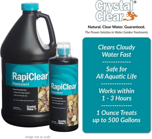 Vista 2 de CrystalClear RapiClear - Floculante líquido – Clarificador de agua de estanque – 16 oz trata hasta 8,000 galones