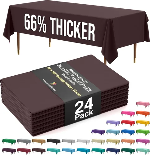 Vista 51 de Exquisite 66% Thicker Premium Plastic Table Cloth Rectangle Table Cover 0.5 Mil 6 Pack Aqua Table Cloth 54 Inch x 108 Inch Disposable Tablecloth