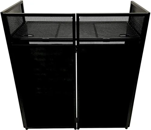 Vista 4 de DJ Event Facade White/Black Scrim Metal Frame Booth + 20" x 40" Flat Table Top Includes Both White and Black Panels + Carrying Cases!