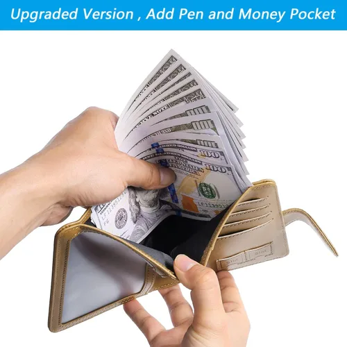 Vista 3 de Funda para pasaporte, cartera con bloqueo RFID, funda de piel para tarjetas, accesorios de viaje para mujeres y hombres, 111#Marrón, Ranura