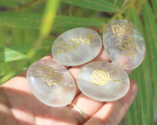Vista 3 de Jet Crystal Quartz Usui Reiki Healing Set Chakra Balancing Meditation Gemstone Spiritual Energized Positive Mental Jet International Crystal Therapy