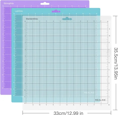Vista 2 de REALIKE - Esterilla de corte de 12 x 12 pulgadas compatible con Cricut Maker 3/Maker 4/Maker/Explore 3/4/Air 2/Air/One (3 esterillas), esterilla