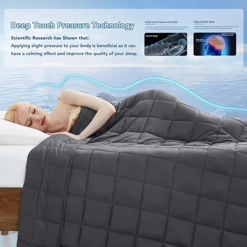 Vista 3 de Topcee - Manta con peso (3 libras, 36 x 48 pulgadas), refrescante, para dormir, perfecta para 20 a 40 libras, manta transpirable de tamaño de manta