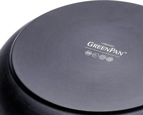 Vista 2 de GreenPan Paris Pro - Sartén antiadherente de cerámica anodizada saludable, de 11 pulgadas con 2 asas y tapa de acero inoxidable, sin PFAS, apta