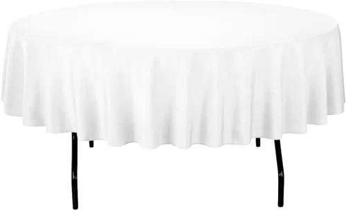 Vista 8 de Sparkles Make It Special - Mantel de tela de lino de 228 cm, 274 cm y 305 cm que se ajusta a mesas redondas y rectangulares en cenas de boda
