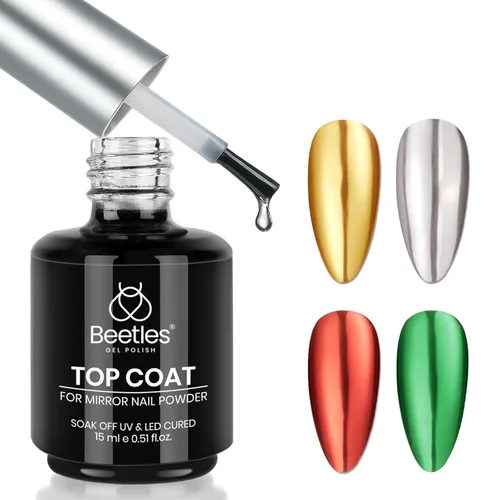 Vista 20 de Beetles Builder Gel & Gel Base y capa superior, 3 piezas de 0.3 onzas líquidas de gel de construcción para uñas, juego de acabado brillante y larga