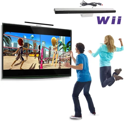 Vista 5 de Xahpower Barra de sensor para Wii, barra de sensor de rayos infrarrojos con cable de repuesto para consola Nintendo Wii y Wii U