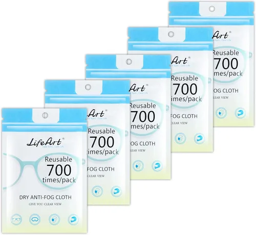 Vista 7 de LifeArt Paño antivaho para lentes, paño de limpieza de microfibra para pantalla, gafas y máscaras de esquí, nano tecnología, reutilizable 700 veces
