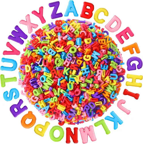 Vista 8 de Augshy 700 piezas de cuentas de letras blancas del alfabeto para hacer manualidades DIY (6 mm)