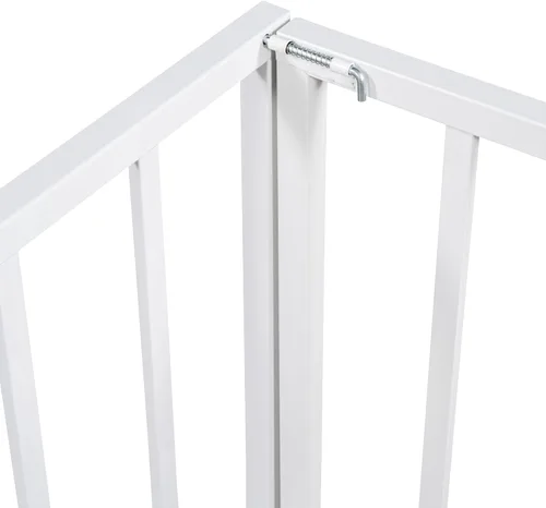 Vista 7 de Harper & Bright Designs Base de cama de metal Queen con rieles, cama Montessori Queen con valla y puerta, para niños y niñas (tamaño Queen, blanco)