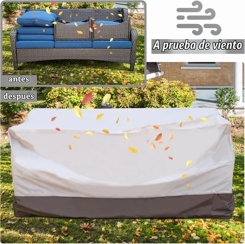 Vista 5 de ovios Fundas para muebles de patio, funda impermeable para sillas de sofá seccional, sofá biplaza otomana, sofá o mesa de uso general, 58.3 pulgadas
