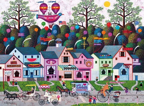 Vista 2 de Buffalo Games - Charles Wysocki Confection Street - Rompecabezas de 1000