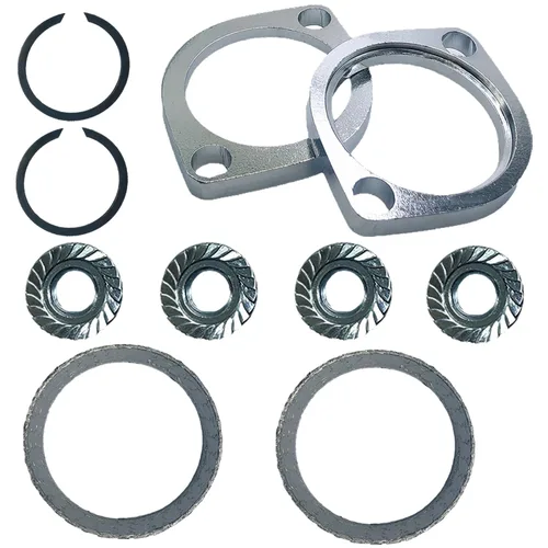 Kit de juntas y brida cromada con tuercas y arandelas compatible con Harley-Davidson Big Twin Sportster 883 1200 XL883 XL1200 48 72 1984-2022