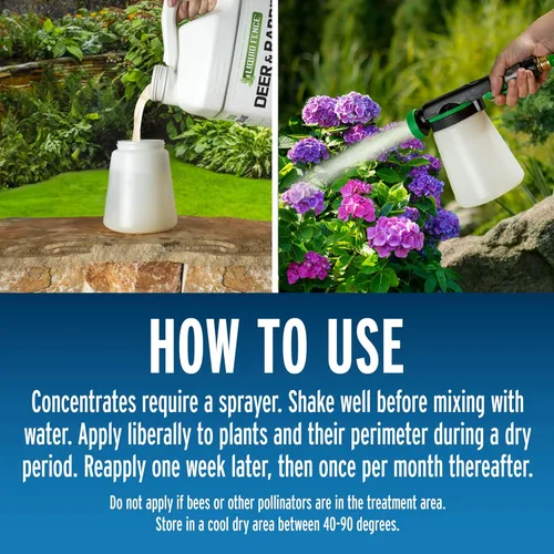 Vista 5 de Liquid Fence Concentrado repelente de ciervos y conejos, aplicar durante todo el año, 1 galón