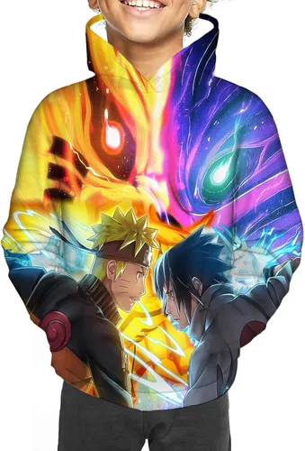 Sudadera con capucha de dibujos animados para jóvenes, con estampado 3D, sudadera con capucha de anime para niños y niñas