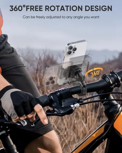 Vista 3 de Soporte de teléfono para motocicleta, abrazadera para manillar, clip de teléfono para bicicleta, teléfono de scooter de bicicleta, teléfonos