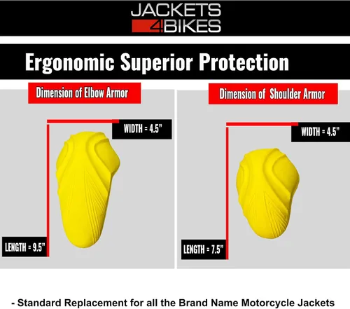 Vista 4 de Jackets 4 Bikes Almohadillas de Armadura Certificadas CE Nivel 2 para Espalda, Codo y Hombro Juego de 5 Piezas, Insertos Protectores de Armadura