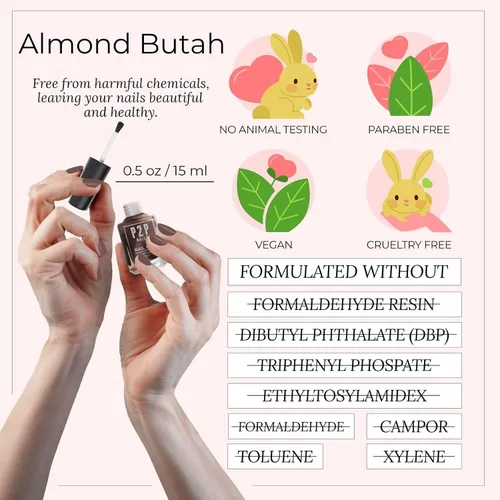 Vista 6 de P2P Nails Esmalte de uñas en gel vegano, esmalte de gel natural sin arañazos, esmalte de uñas de secado rápido, gel de uñas de textura suave
