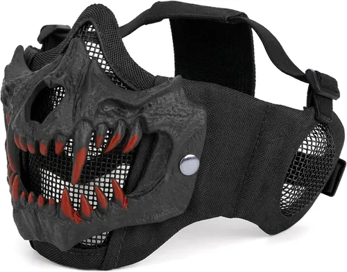 Máscaras de media cara Airsoft Máscara táctica de protección facial con malla para Halloween, Paintball, CS, Caza