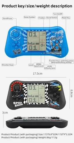 Vista 8 de Joystick Block Game Console 999 en 1 Juegos Brick Game Tank Battle Retro Game Console Pocket Console 70/80/90s Memories Toys Device Regalos