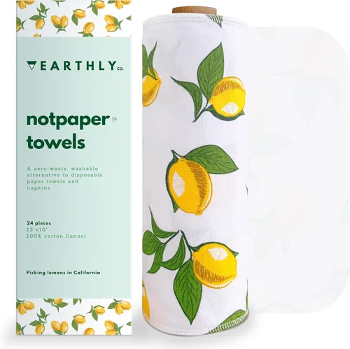 Vista 15 de Toallas de Papel Reutilizables - Paquete de 10 - Rollo de Toallas de Papel de Tela de Algodón Lavables - Servilletas Reutilizables sin Papel de Tela