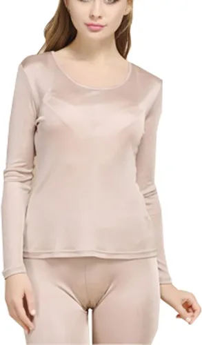 Vista 2 de Grenasasilk Womens Silk Long Underwear Silk Thermal Underwear Sets for Women Mulberry Silk Long Johns