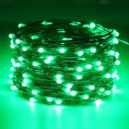 Vista 3 de RUICHEN Luces de hadas enchufables, 100 luces LED de alambre de cobre de 33 Púrpura