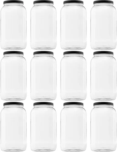 Vista 23 de Tarros de almacenamiento de plástico con tapas a prueba de fugas, libres de BPA, solo lavado a mano (frasco de 8 oz, paquete de 6)