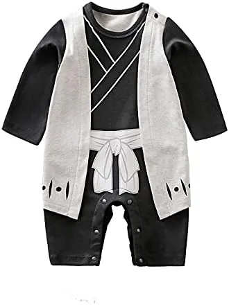 Yierying Ropa para recién nacido, mono de manga larga para bebé, niño, niña, cosplay, estampado de anime, lindo mameluco