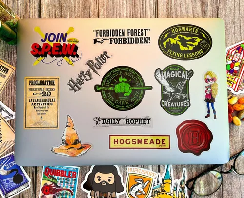 Vista 5 de Conquest Journals - Calcomanías transparentes variadas de Harry Potter, impermeables, resistentes a los rayos UV y a los arañazos, calcomanías