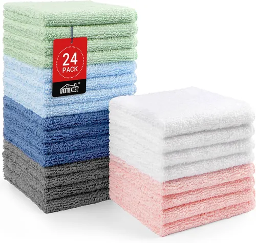 Vista 20 de HOMEXCEL Paquete de 12 paños de microfibra, altamente absorbentes y suaves, paños de lavado multiusos para baño, gimnasio, hotel, spa y cocina, 12 x