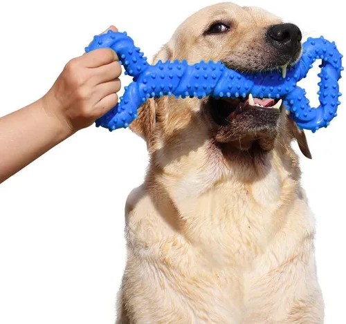 LECHONG Juguetes duraderos para masticar perros de 13 pulgadas con forma de hueso, juguetes extra grandes para perros con diseño convexo, juguete