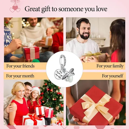 Vista 6 de VALGACLS Dijes de plata de ley 925 con forma de corazón de ratón para pulseras, collar, día de San Valentín, día de la madre, regalo de joyería