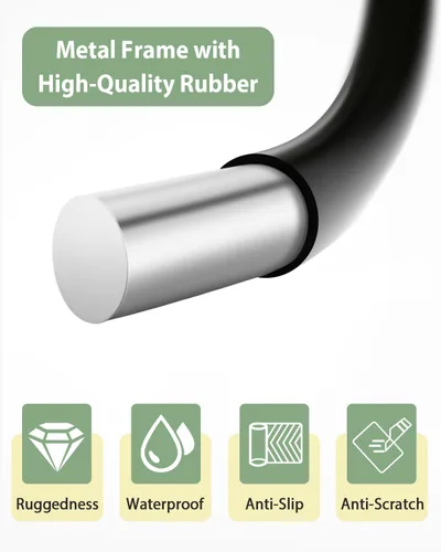 Vista 4 de Kevenal Portavasos para carrito de compras, soporte de taza colgante para carritos de compras, negro, acero inoxidable