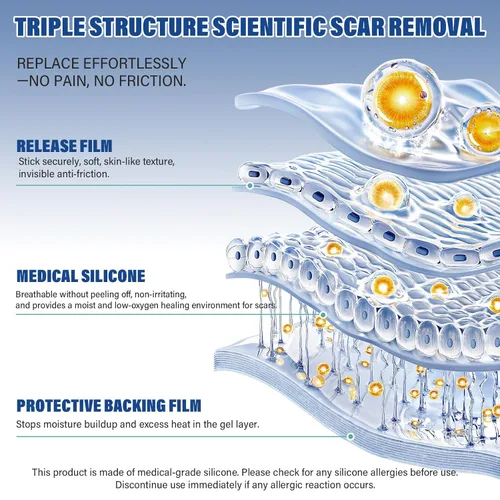 Vista 3 de Hojas de silicona para cicatrices, cinta de silicona para cicatrices (rollo de 1.6 x 158 pulgadas, 13.1 ft), hojas de cicatrices de silicona