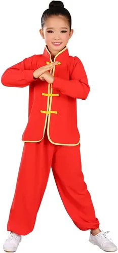 Ropa de Kung Fu para niños, uniformes tradicionales de Tai Chi para niños y niñas, traje de manga larga con alas de arte marcial chino
