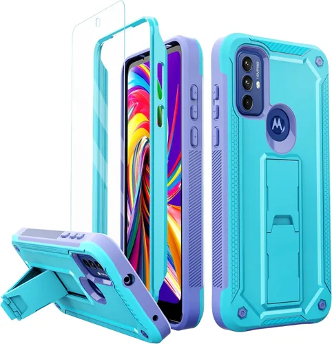Vista 27 de URBANITE Funda protectora resistente a prueba de golpes para Motorola Moto G Stylus 4G (2022), de grado militar, con protector de pantalla y soporte