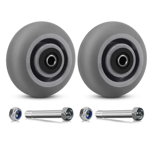 Vista 12 de Ruedas giratorias resistentes de 4 pulgadas, 350 libras por ruedas, ruedas de goma termoplástica para ruedas industriales, ruedas de remolque