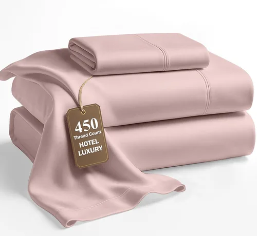 Vista 43 de LANE LINEN - Juego de sábanas tamaño Queen, 450 hilos, 100% algodón, refrescantes, suaves y transpirables, con bolsillo profundo, 4 piezas