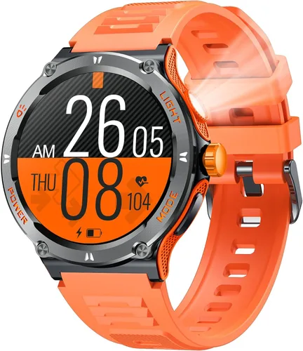 Vista 8 de Reloj inteligente para hombres Android Fitness Tracker: 1.53 "Militar Reloj inteligente con linterna brújula hacer respuesta Bluetooth Llamada