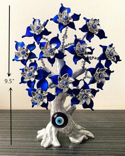Vista 3 de Betterdecor Blue Evil Eye Turkish Nazar Money Fortune Lucky Tree Design Protection Gift Home Decor for All Purpose