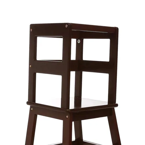 Vista 6 de SDADI Taburete de cocina para niños con riel de seguridad, para niños de 18 meses en adelante, Espresso LT01CF