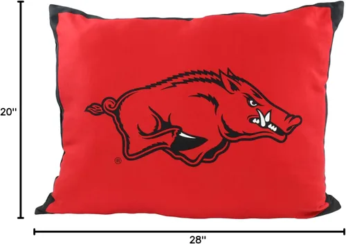 Vista 3 de College Covers Almohada de tiro de 28 x 20 pulgadas, Arkansas Razorbacks